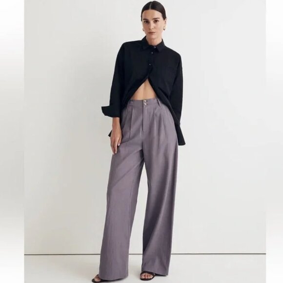 NWT Madewell The Harlow Wide Leg Pant in Smoky Grape - Picture 1 of 6